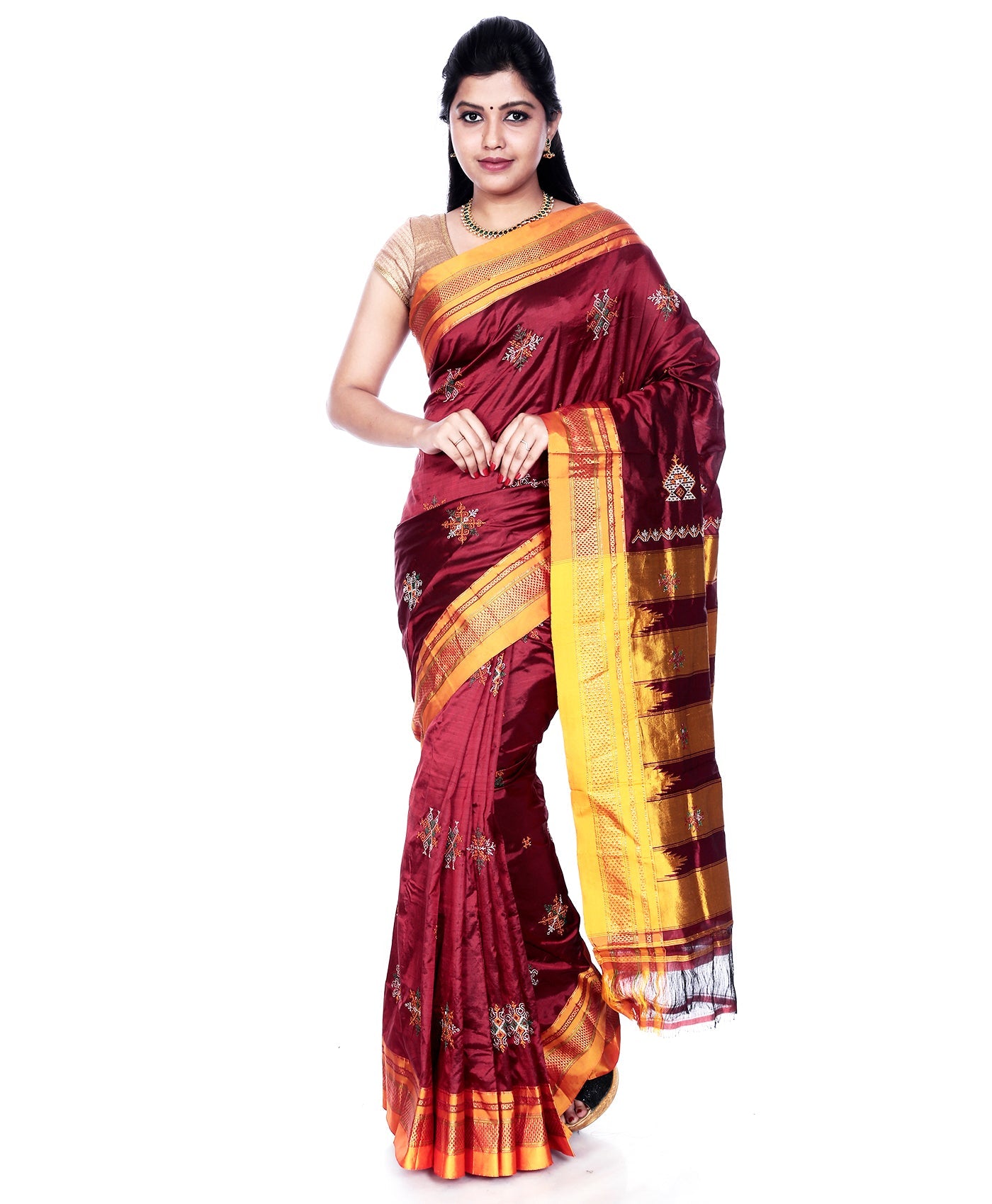 Ilkal Saree Dark Red